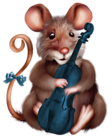 Mouse with Violin Clipart Cartoon