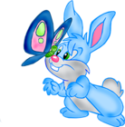 Rabbit with Blue Butterfly PNG Picture