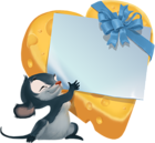 Small Mouse with Cheese Gift Clipart