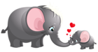 Transparent Cute Mom and Kid Elephant Cartoon Picture