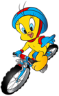 Tweety with Bicycle Transparent PNG Image