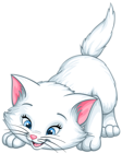 White Kitten Cartoon PNG Clip Art Image