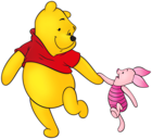 Winnie the Pooh and Piglet Free PNG Clip Art Image