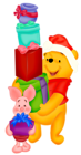 Winnie the Pooh with Presents and Santa Hat