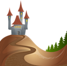 Castle on Hill Free PNG Clip Art Image