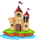 Transparent Castle and Water PNG Picture