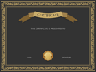 Black and Brown Certificate Template PNG Image
