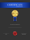 Blue and Black Certificate Template PNG Image