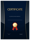Dark Blue Certificate Template PNG Image