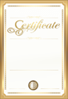 Gold Certificate Template PNG Clip Art Image