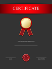 Red and Black Certificate Template PNG Image