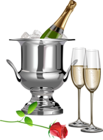 Champagne Champagne Flutes and Rose Transparent Clipart