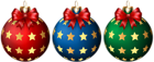 Beautiful Christmas Ball Set with Stars Clip Art Image