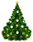 Beautiful Christmas Tree with Ornaments PNG Clip-Art Image