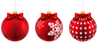 Beautiful Red Christmas Balls PNG Clip-Art Image