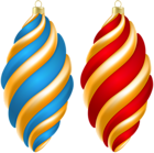Blue Red Christmas Ornaments PNG Clipart