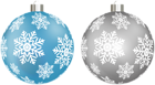 Blue and Silver Christmas Balls PNG Clipart