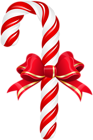Candy Cane with Bow Clip Art Image