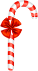 Candy Cane with Bow Clip Art Image