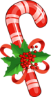 Candy Cane with Mistletoe PNG Clipart