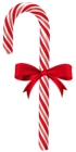 Candy Cane with Red Bow PNG Clip Art Image