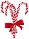 Candy Canes with Red Bow PNG Clip Art Image