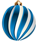 Christmas Ball Blue White PNG Transparent Clipart