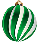 Christmas Ball Green White PNG Transparent Clipart