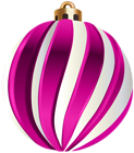 Christmas Ball Pink White PNG Transparent Clipart