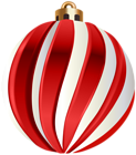 Christmas Ball Red White PNG Transparent Clipart