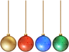 Christmas Ball Set Clip Art PNG Image