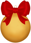 Christmas Ball with Red Bow PNG Clipart