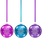 Christmas Ball with Snowflakes Set PNG Clip Art