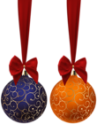 Christmas Balls Blue Orange PNG Clip Art Image