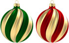 Christmas Balls PNG Green Red Clipart