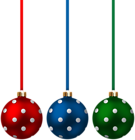 Christmas Balls Red Blue Green PNG Image