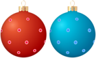 Christmas Balls Red Blue Transparent Clipart