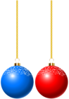 Christmas Balls Red Blue Transparent PNG Clip Art