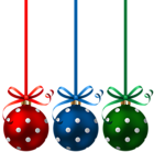 Christmas Balls Red Green Blue PNG Image