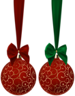 Christmas Balls Red Set PNG Clip Art Image