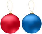Christmas Balls Red and Blue PNG Clipart