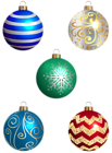 Christmas Balls Set Transparent PNG Image