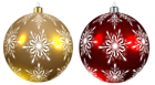 Christmas Balls Yellow and Red Transparent PNG Clipart Image