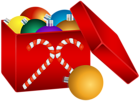 Christmas Balls in Box Transparent PNG Clip Art Image