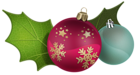 Christmas Balls with Mistletoe PNG Clipart Image