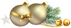 Christmas Balls with Pine Branch and Star Clipart