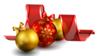 Christmas Balls with Red Bow Decor PNG Picture