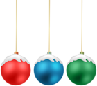 Christmas Balls with Snow PNG Clip Art