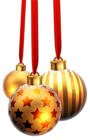 Christmas Balls with Snow PNG Image