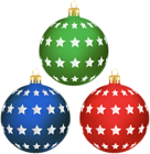 Christmas Balls with Stars Set PNG Clipart